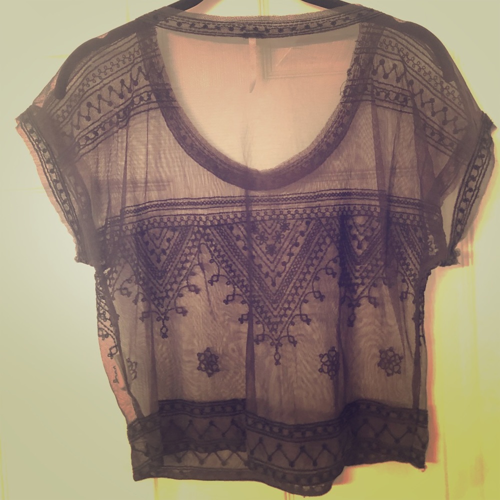 Free People Sheer Crop Top